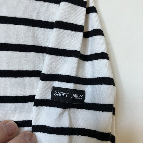 Saint James for J. Crew Turtleneck Womens M/38 Stripe Black Long Sleeve Nautical - Picture 3 of 11